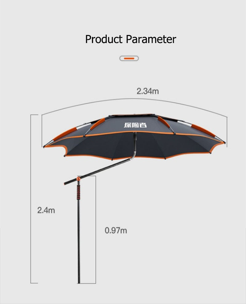 Fishing Umbrella Double-Layer Fold Sun Protection Anti UV Sunshade Waterproof Awning Multifunction Folding Rain Fishing Umbrella